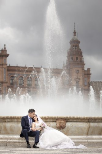 reportaje de boda en plaza de españa Sevilla